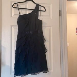 One Shoulder Strap Navy Dress